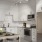 a kitchen with white cabinets